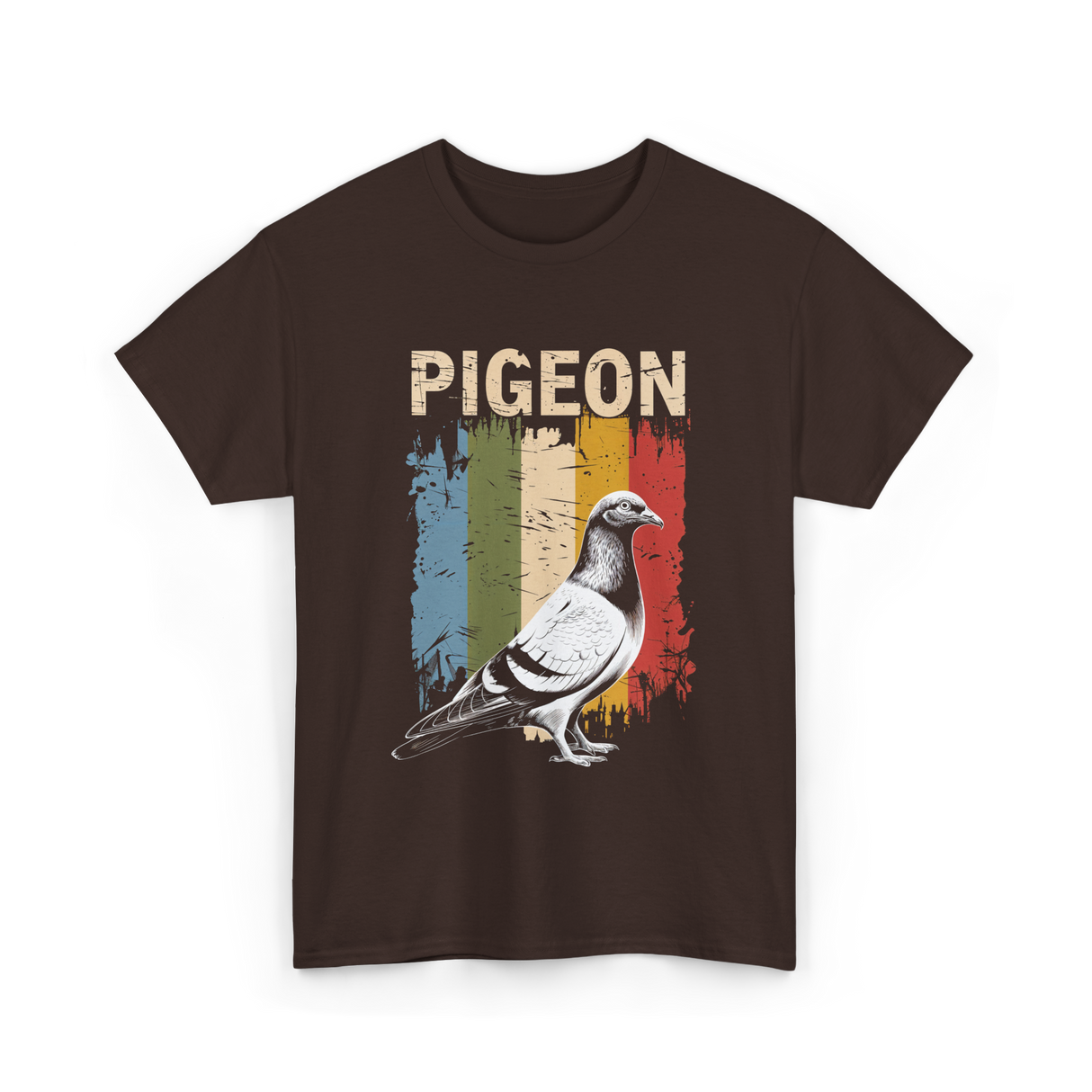 Pigeon Bird Lovers Pigeon Art T-Shirt - Dark Chocolate