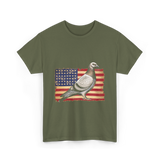 Pigeon Bird USA Flag Pigeon T-Shirt - Military Green