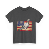 Pigeon Bird USA Flag Pigeon T-Shirt - Dark Heather