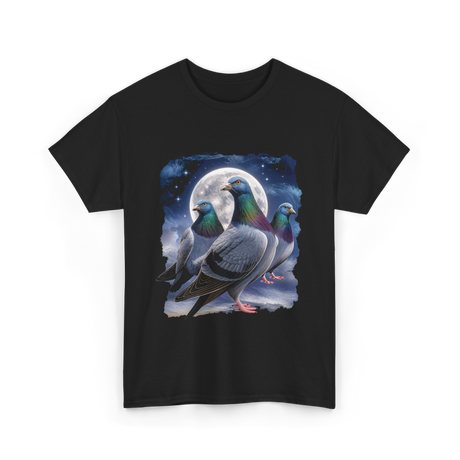 Pigeons Howling at Moon Pigeon T-Shirt - Black