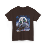 Pigeons Howling at Moon Pigeon T-Shirt - Dark Chocolate