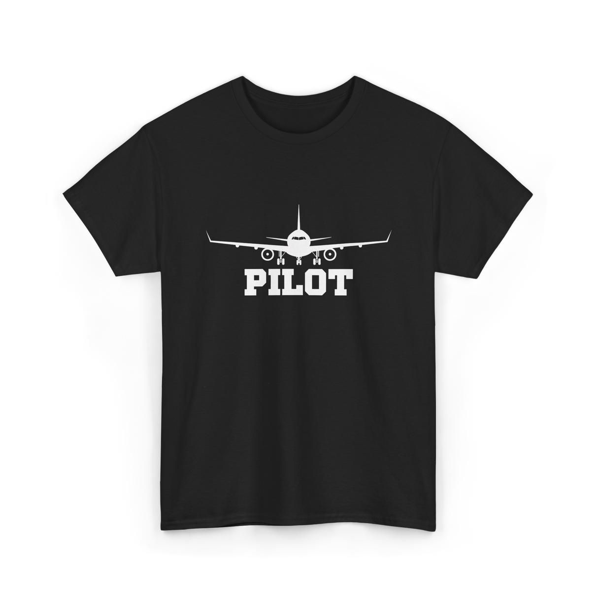 Pilot Aviation Airplane Flight T-Shirt - Black