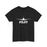 Pilot Aviation Airplane Flight T-Shirt - Black