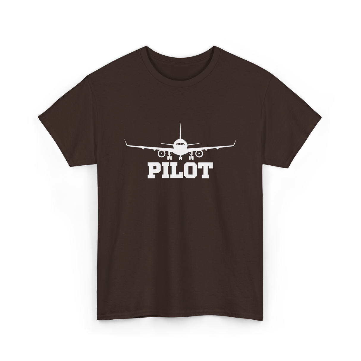 Pilot Aviation Airplane Flight T-Shirt - Dark Chocolate