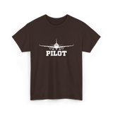 Pilot Aviation Airplane Flight T-Shirt - Dark Chocolate