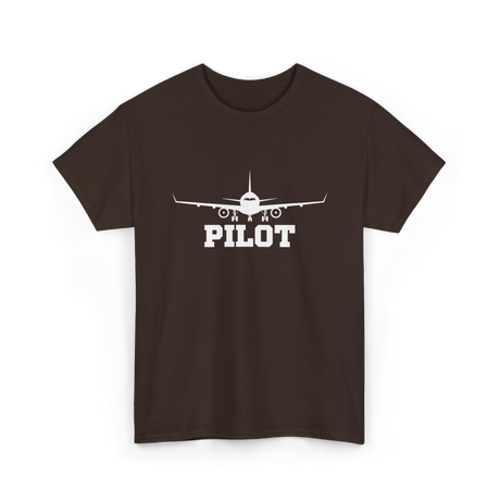 Pilot Aviation Airplane Flight T-Shirt - Dark Chocolate