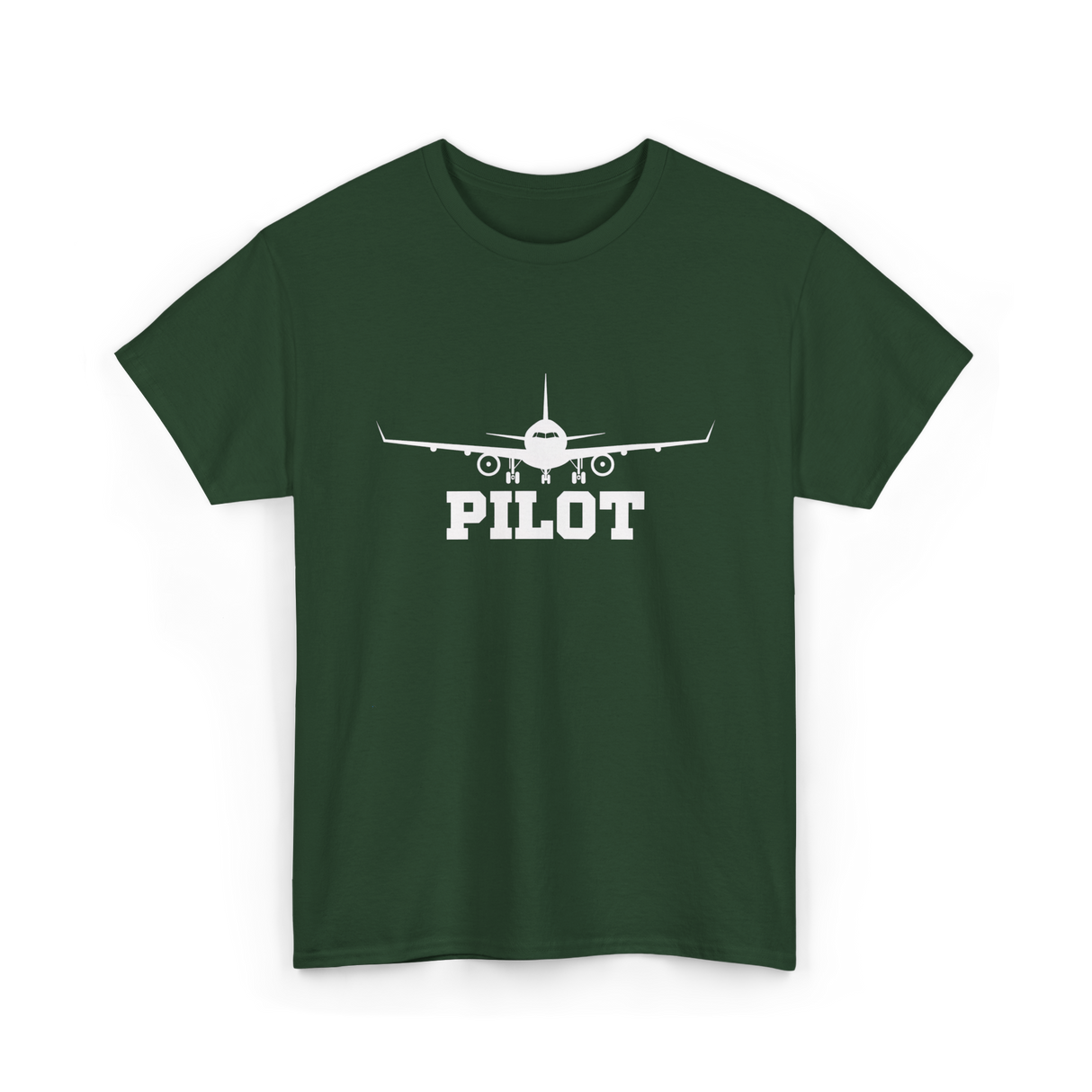 Pilot Aviation Airplane Flight T-Shirt - Forest Green