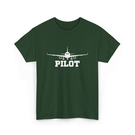 Pilot Aviation Airplane Flight T-Shirt - Forest Green