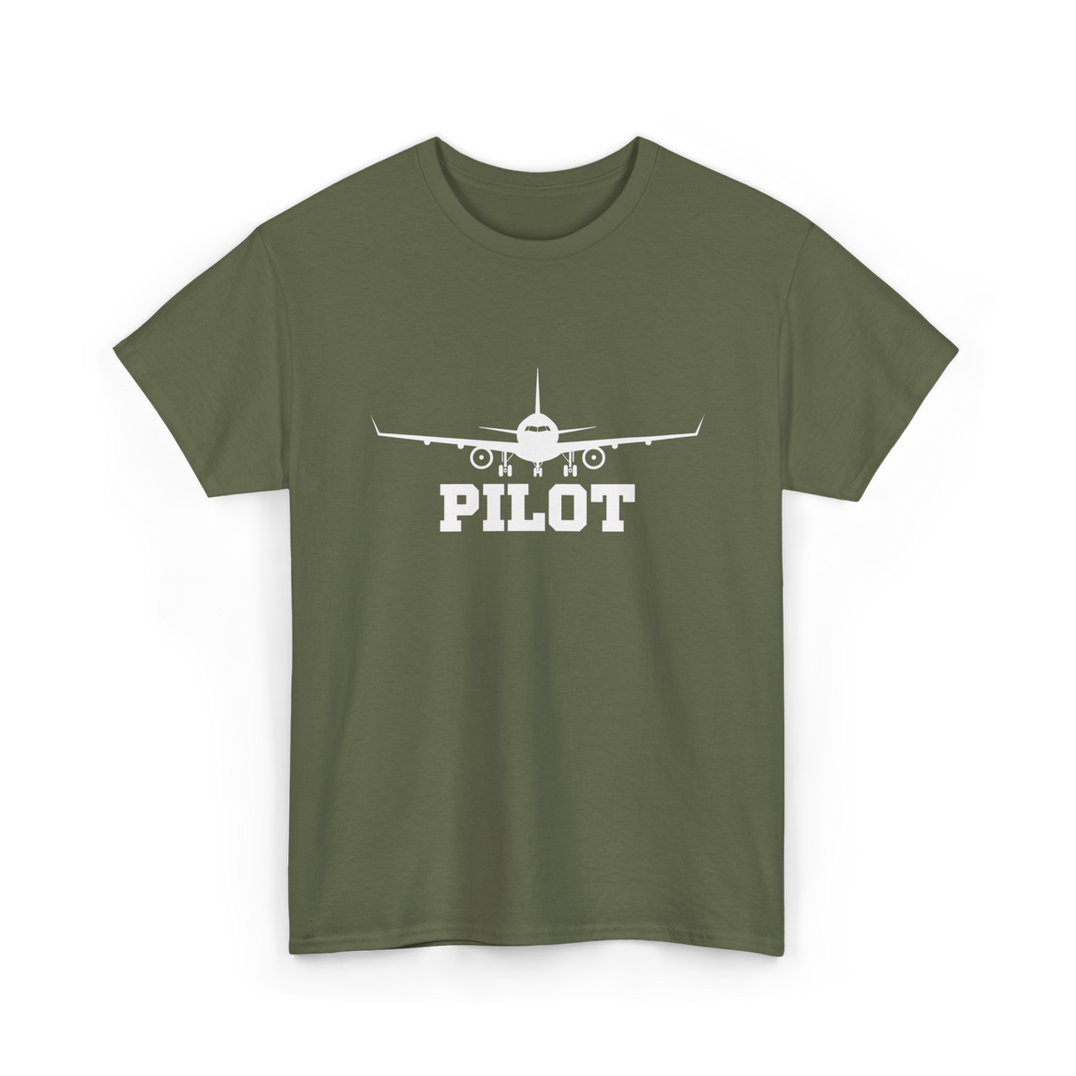 Pilot Aviation Airplane Flight T-Shirt - Military Green