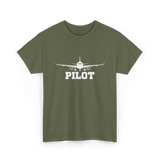 Pilot Aviation Airplane Flight T-Shirt - Military Green