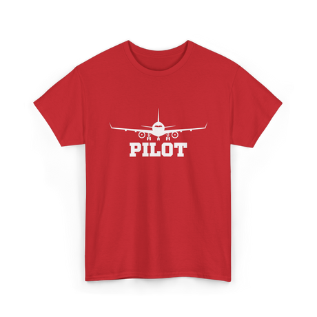 Pilot Aviation Airplane Flight T-Shirt - Red