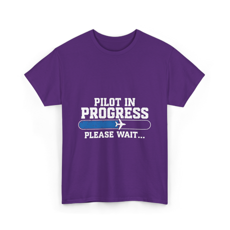 Pilot In Progress Aviation Pilot T-Shirt - Purple