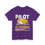 Pilot In Progress Aviation Pilot T-Shirt - Purple