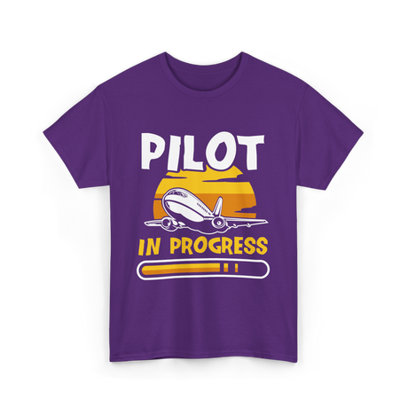 Pilot In Progress Aviation Pilot T-Shirt - Purple