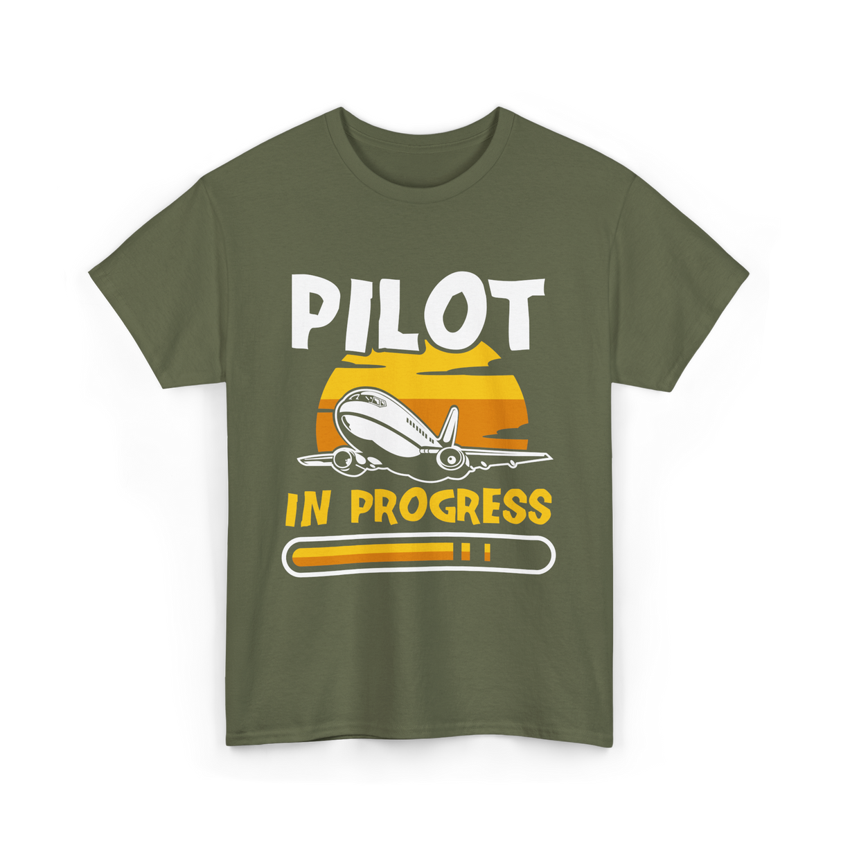 Pilot In Progress Aviation Pilot T-Shirt - Military Green