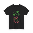 Pineapple Flamingo Tropical Design T-Shirt - Black