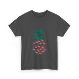 Pineapple Flamingos Tropical T-Shirt - Dark Heather