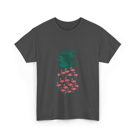 Pineapple Flamingos Tropical T-Shirt - Dark Heather