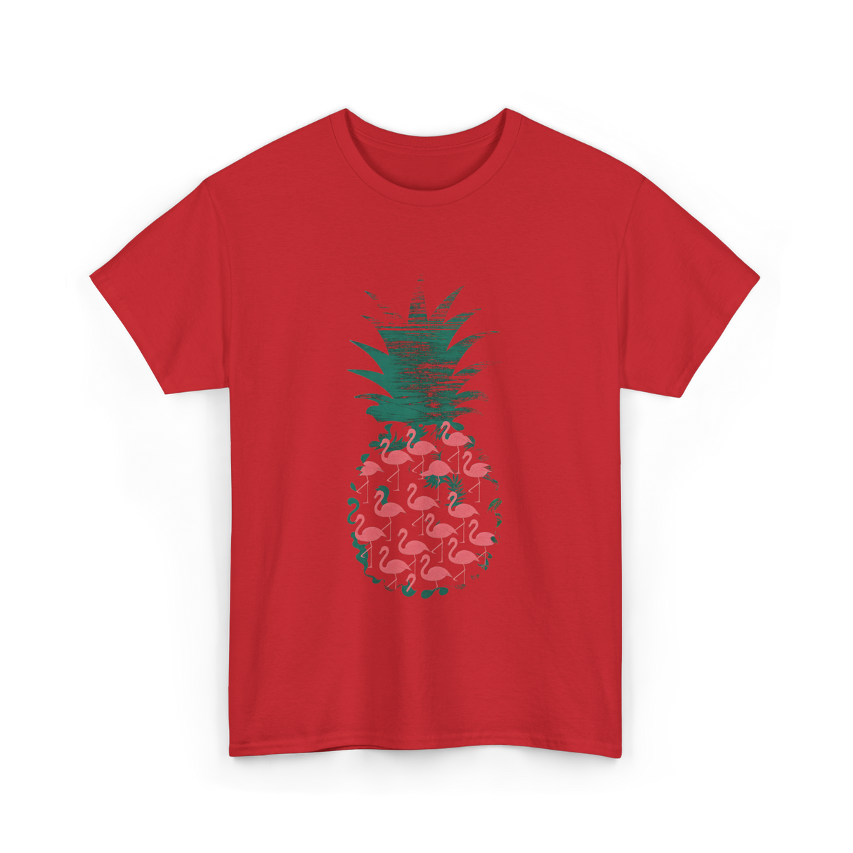 Pineapple Flamingos Tropical T-Shirt - Red