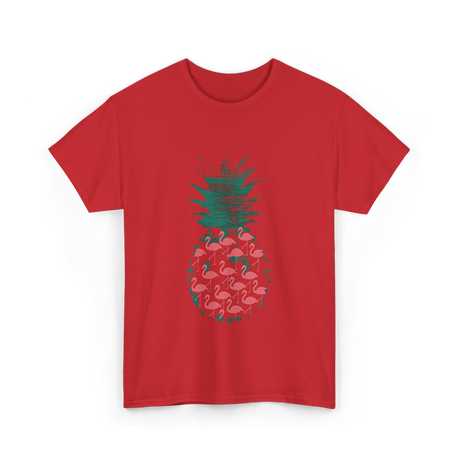 Pineapple Flamingos Tropical T-Shirt - Red