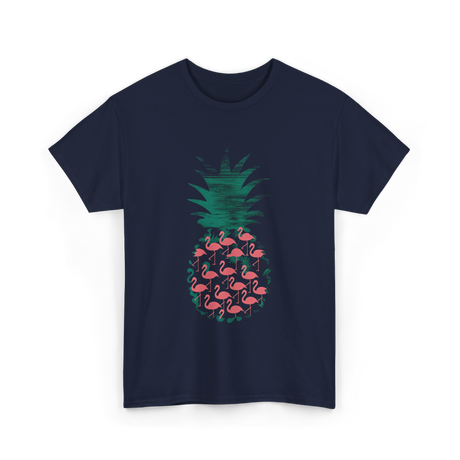 Pineapple Flamingos Tropical T-Shirt - Navy