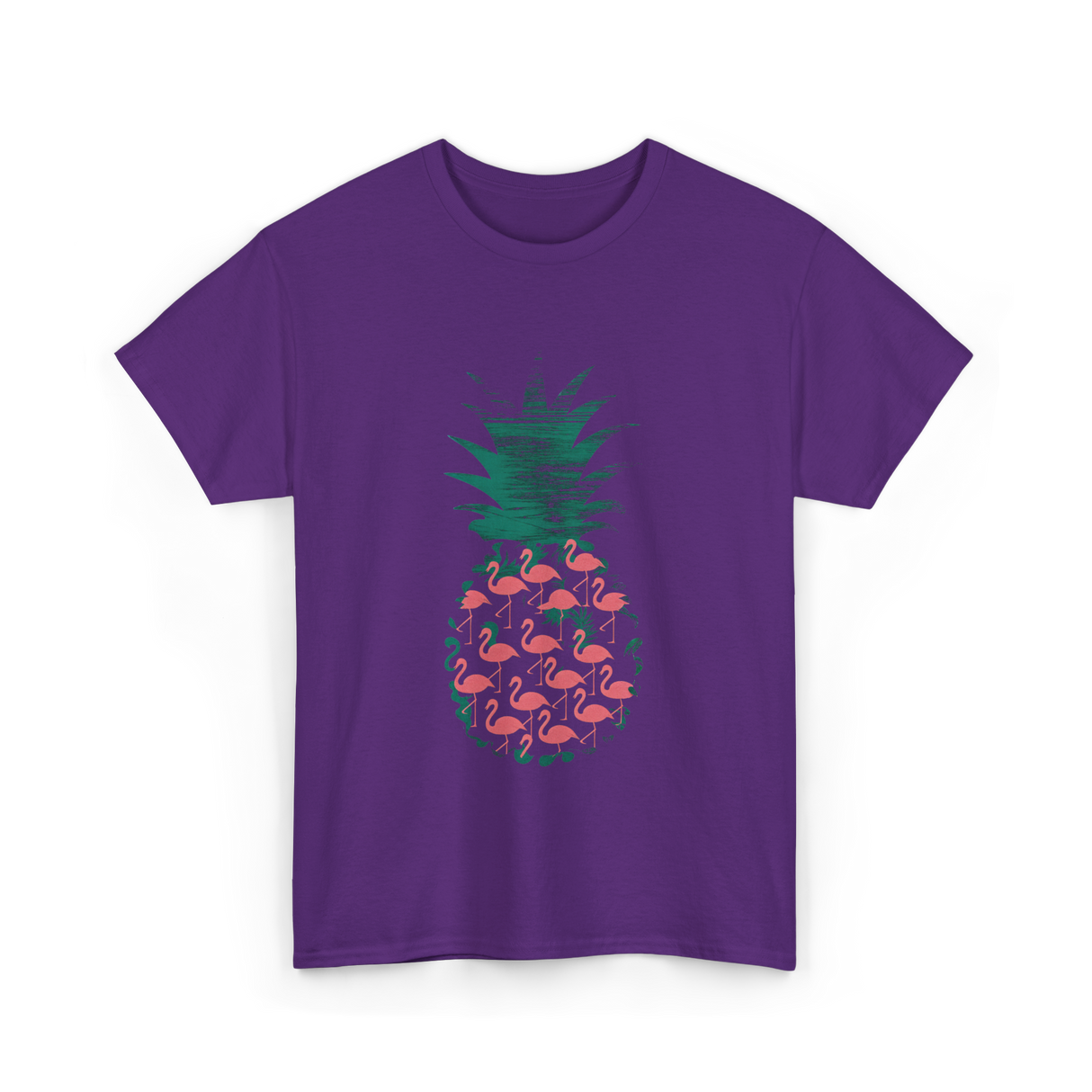 Pineapple Flamingos Tropical T-Shirt - Purple