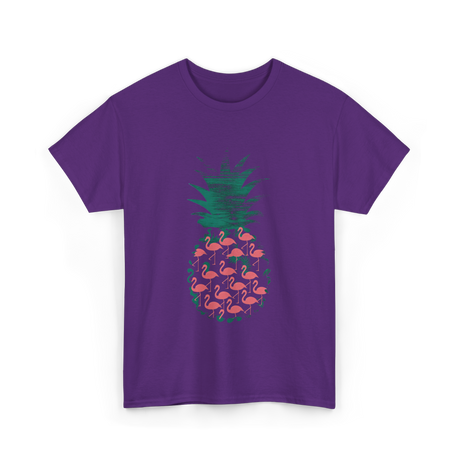 Pineapple Flamingos Tropical T-Shirt - Purple