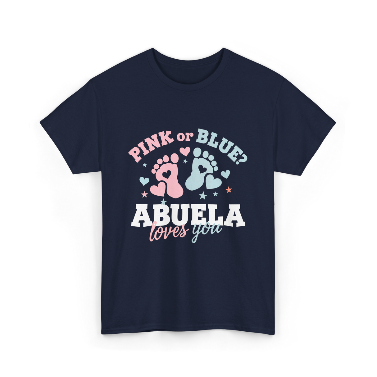 Pink or Blue Abuela Love T-Shirt - Navy