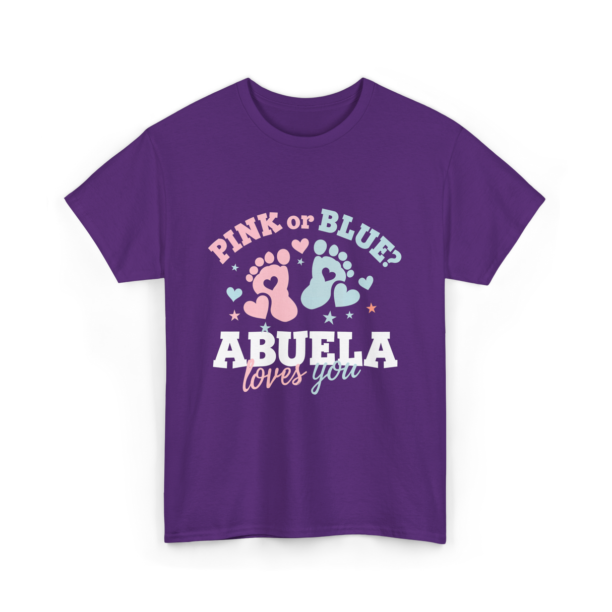 Pink or Blue Abuela Love T-Shirt - Purple