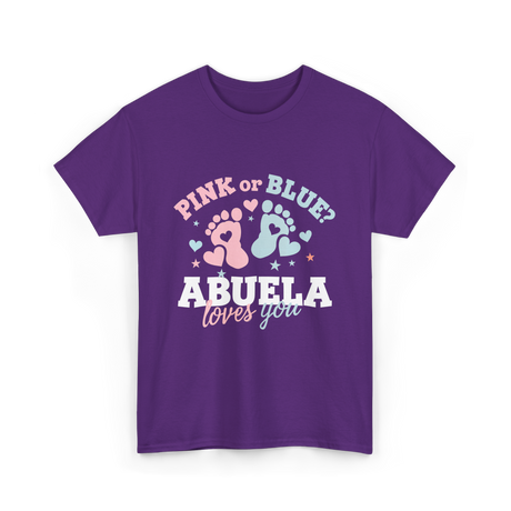 Pink or Blue Abuela Love T-Shirt - Purple