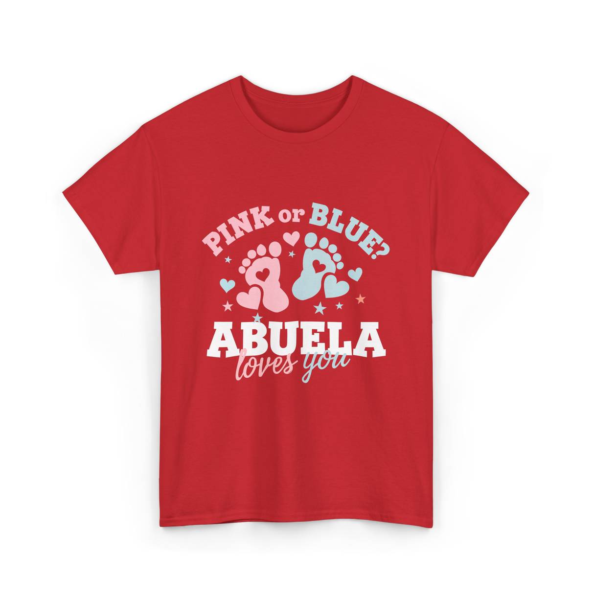 Pink or Blue Abuela Love T-Shirt - Red