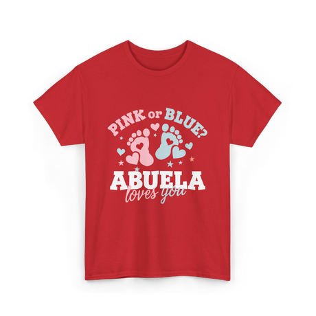 Pink or Blue Abuela Love T-Shirt - Red