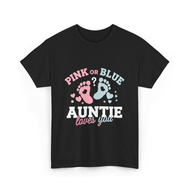 Pink or Blue Auntie Love T-Shirt - Black