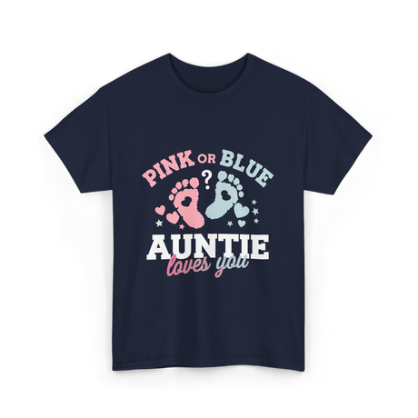 Pink or Blue Auntie Love T-Shirt - Navy