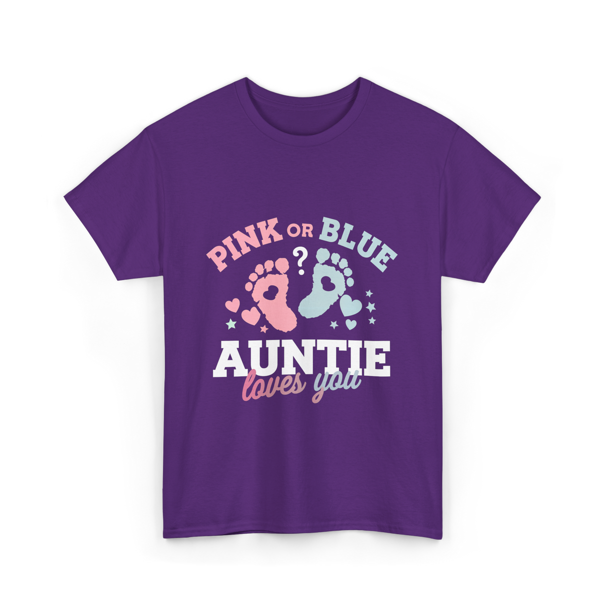 Pink or Blue Auntie Love T-Shirt - Purple