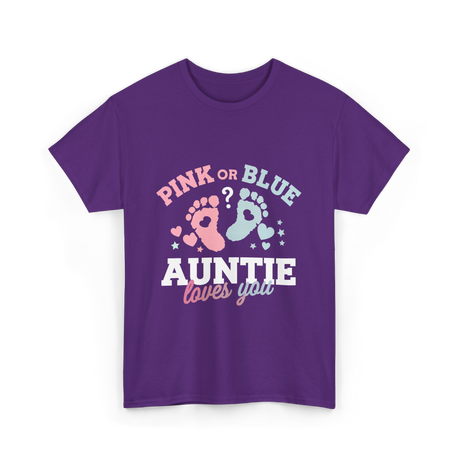 Pink or Blue Auntie Love T-Shirt - Purple