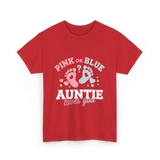 Pink or Blue Auntie Love T-Shirt - Red