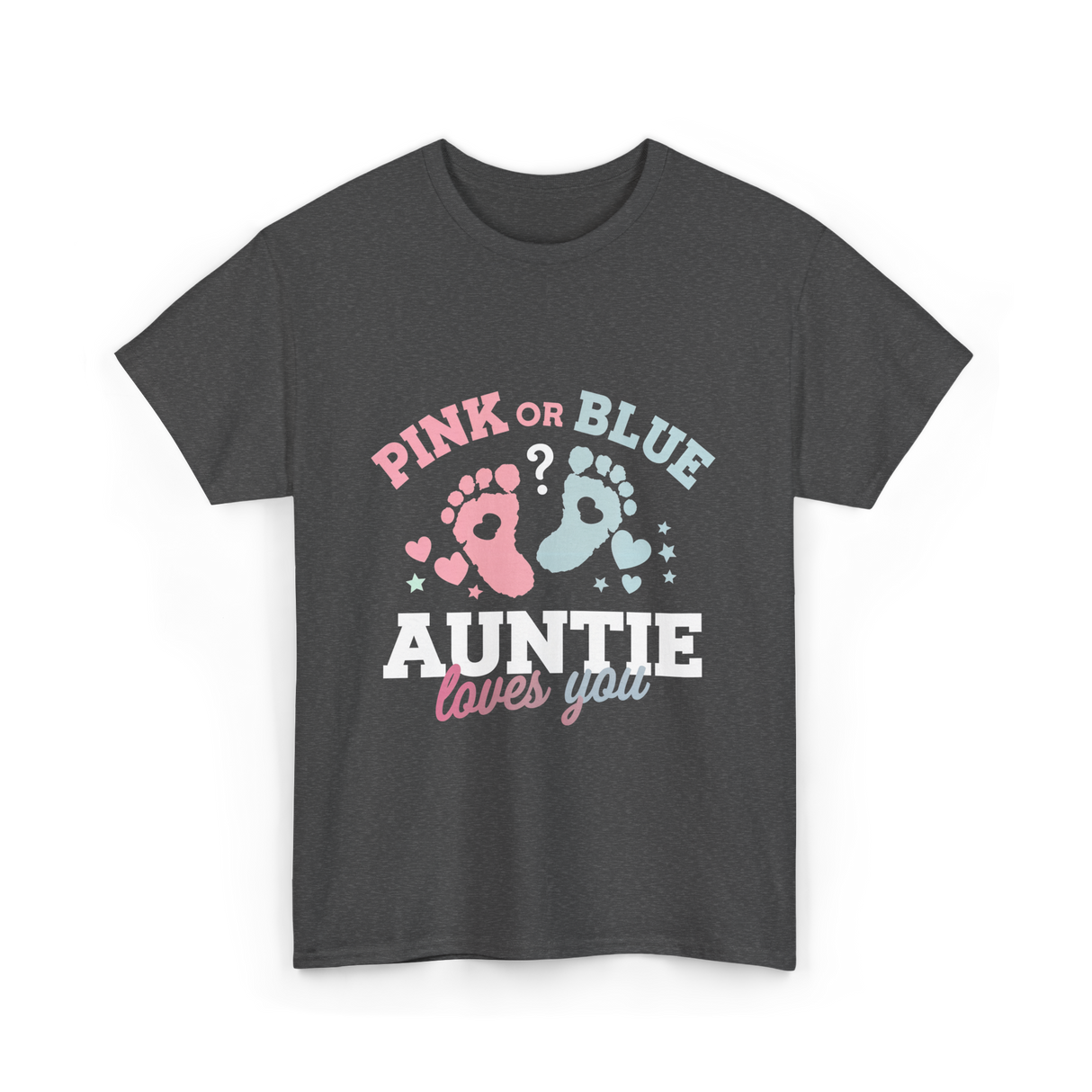 Pink or Blue Auntie Love T-Shirt - Dark Heather