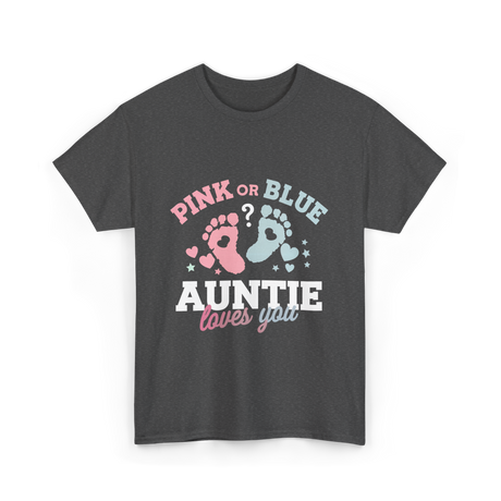 Pink or Blue Auntie Love T-Shirt - Dark Heather