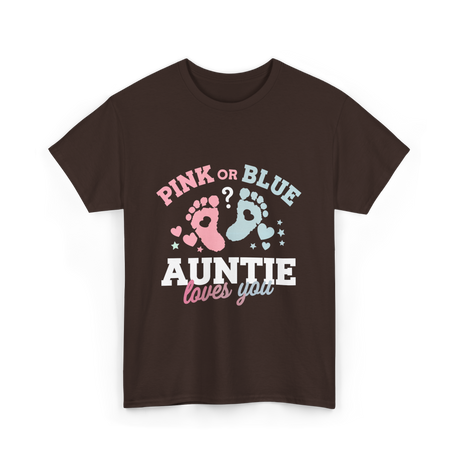 Pink or Blue Auntie Love T-Shirt - Dark Chocolate