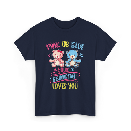 Pink Or Blue Grandma Loves You T-Shirt - Navy