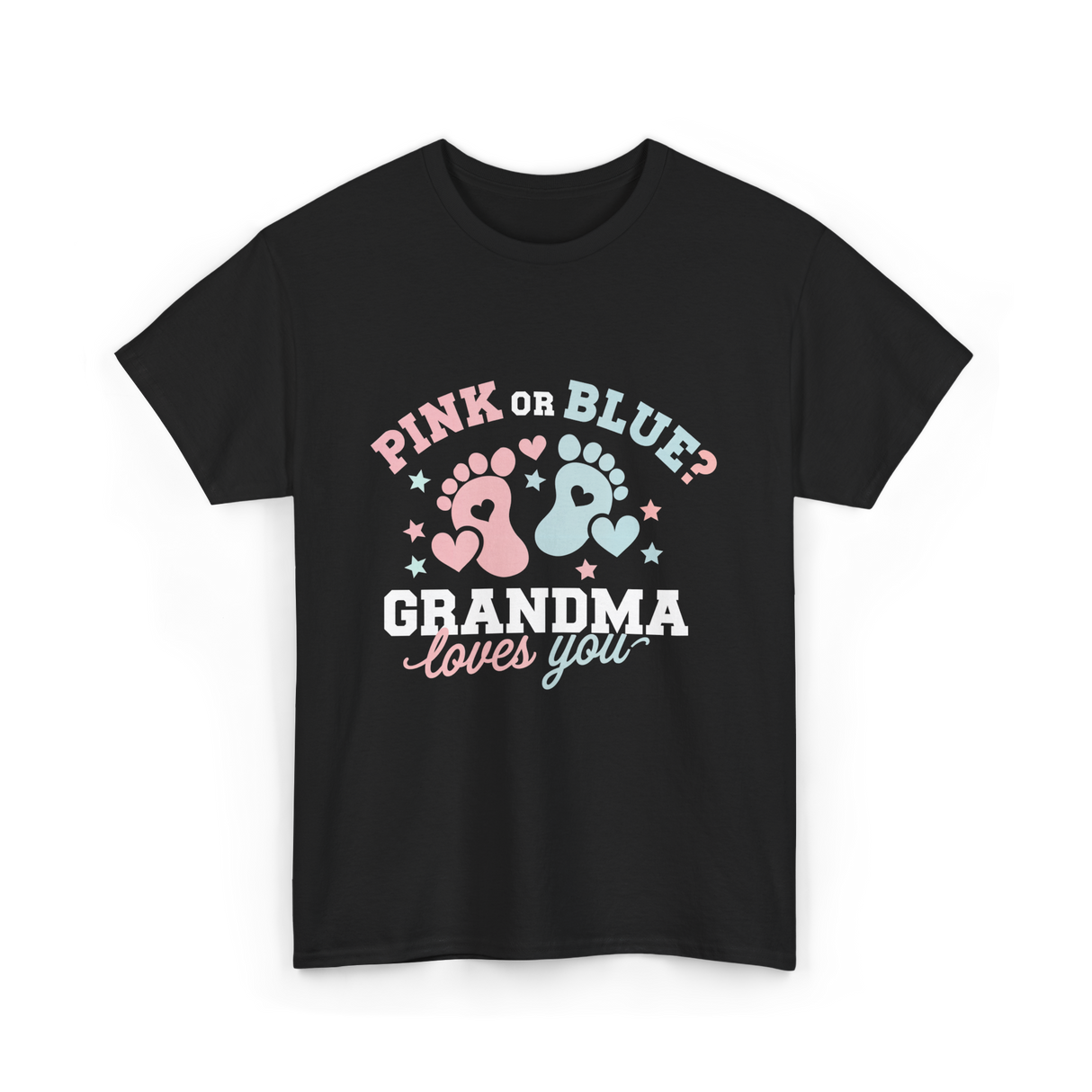 Pink or Blue Grandma Reveal T-Shirt - Black