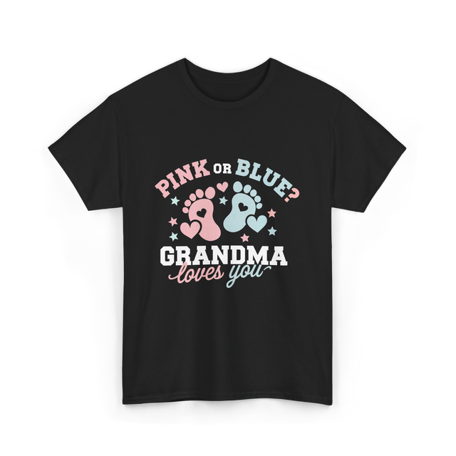 Pink or Blue Grandma Reveal T-Shirt - Black