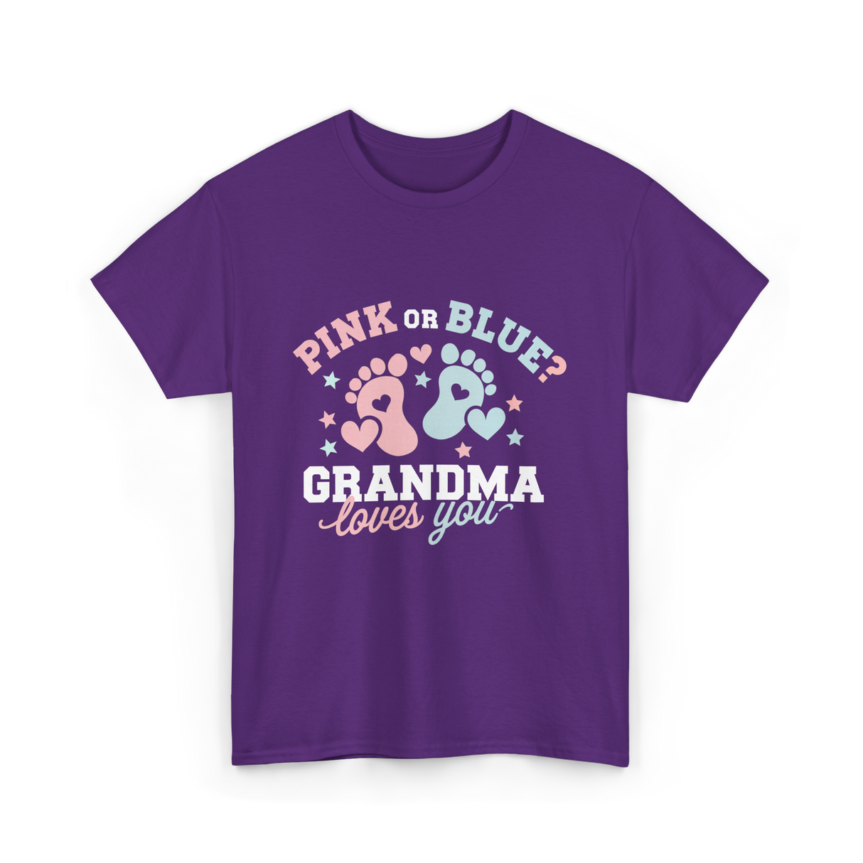 Pink or Blue Grandma Reveal T-Shirt - Purple