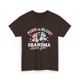 Pink or Blue Grandma Reveal T-Shirt - Dark Chocolate