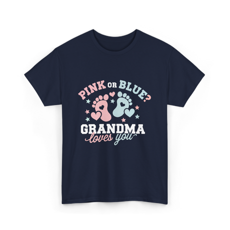 Pink or Blue Grandma Reveal T-Shirt - Navy