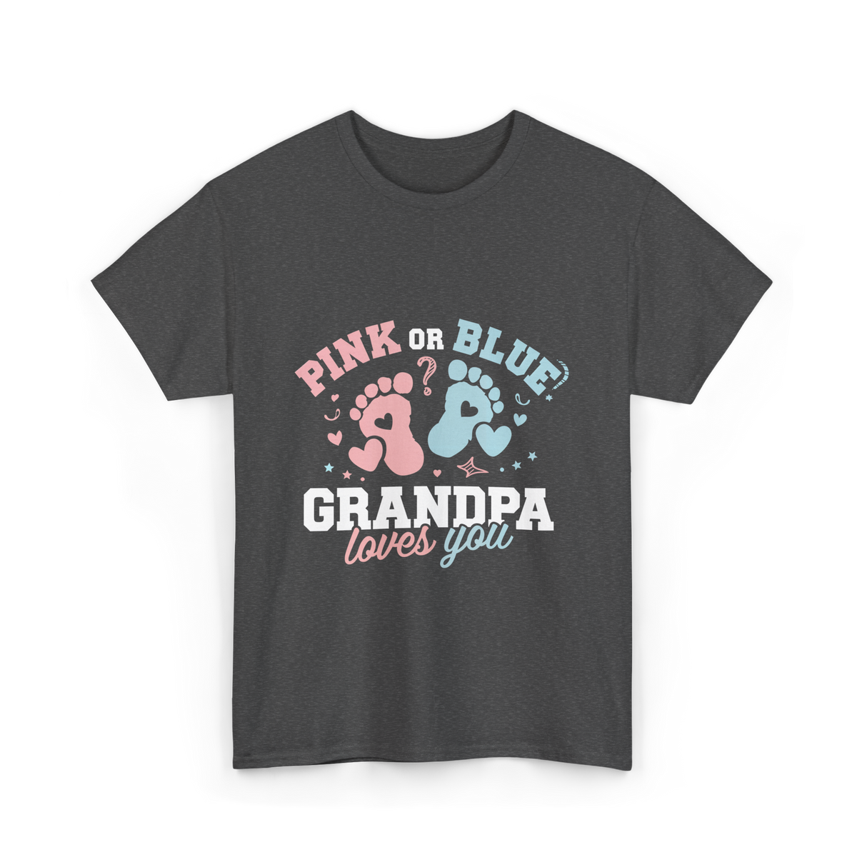 Pink or Blue Grandpa Love T-Shirt - Dark Heather