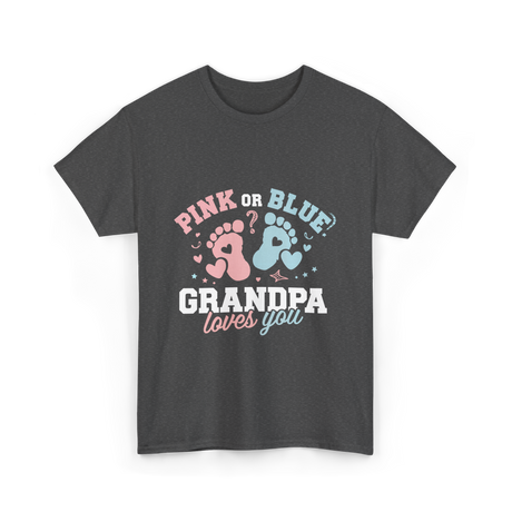 Pink or Blue Grandpa Love T-Shirt - Dark Heather