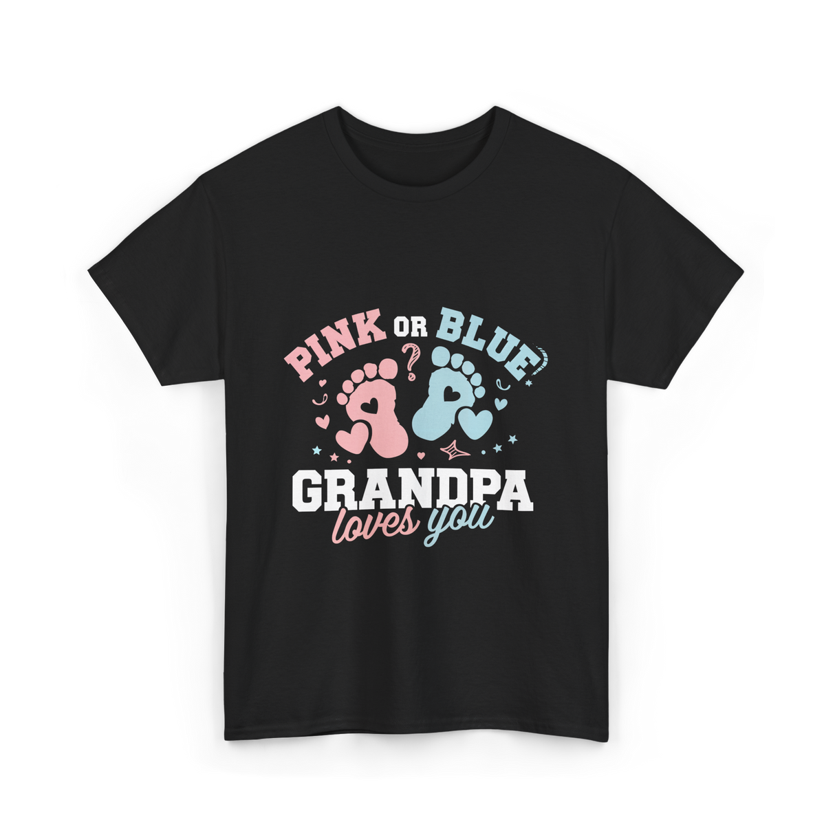 Pink or Blue Grandpa Love T-Shirt - Black