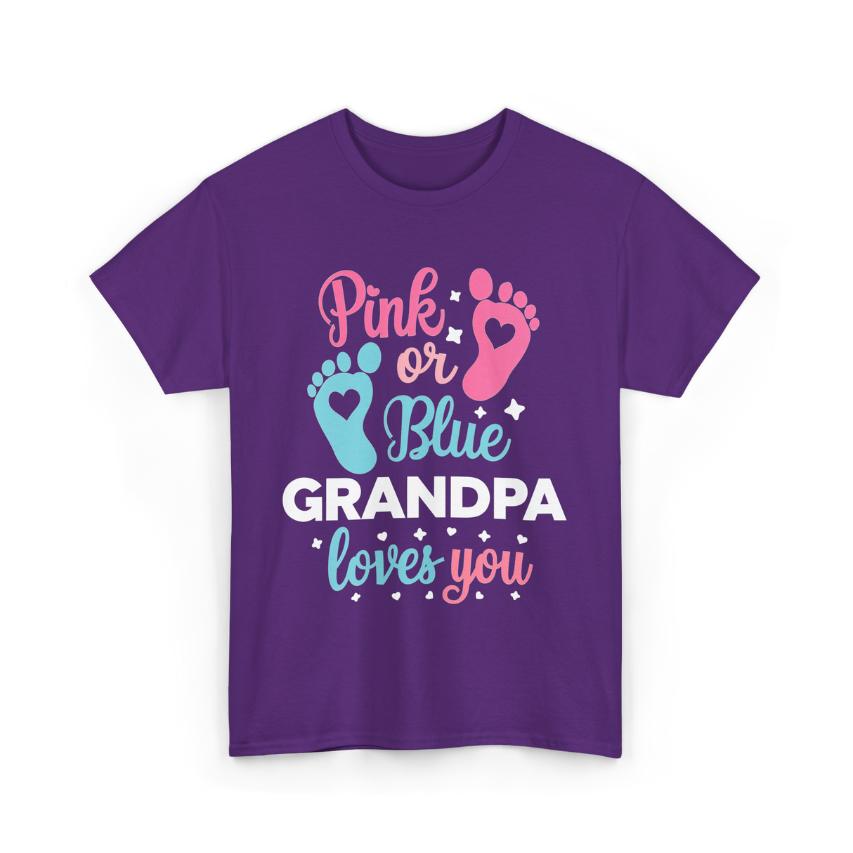 Pink or Blue Grandpa Love T-Shirt - Purple